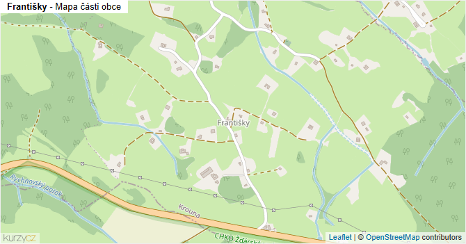 Františky - mapa části obce