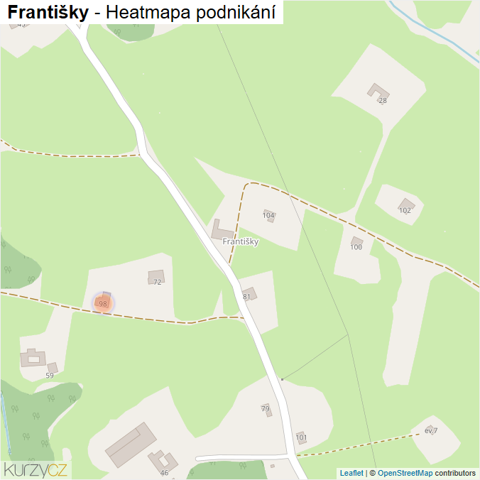 Mapa Františky - Firmy v části obce.