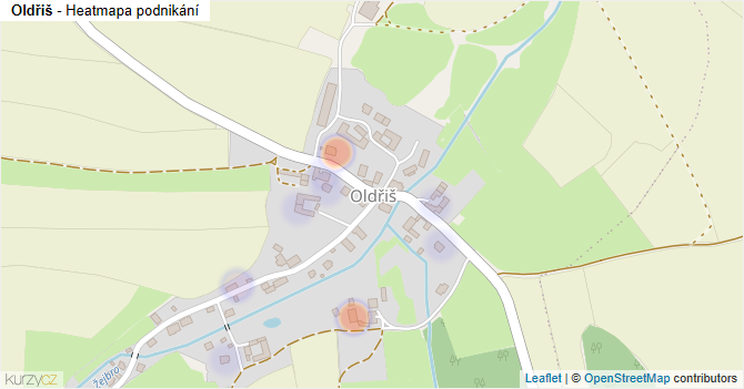 Oldřiš - mapa podnikání