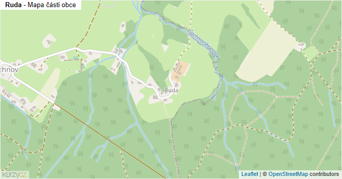 Ruda - mapa části obce