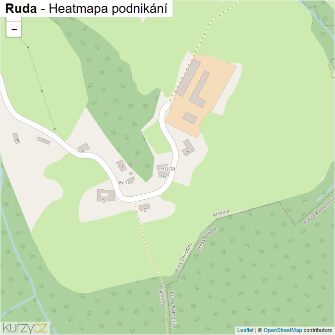 Mapa Ruda - Firmy v části obce.