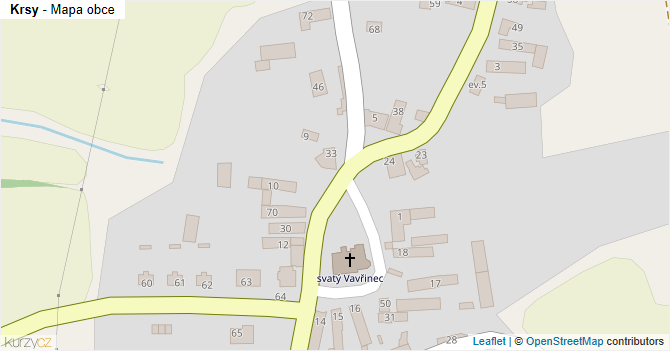 Krsy - mapa obce