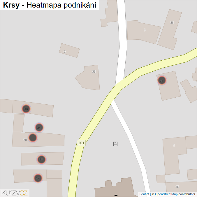 Mapa Krsy - Firmy v obci.