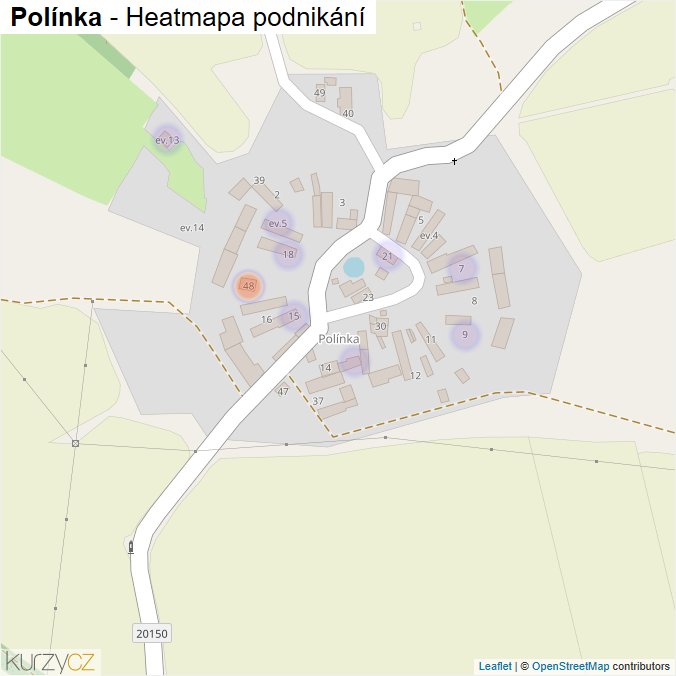 Mapa Polínka - Firmy v části obce.