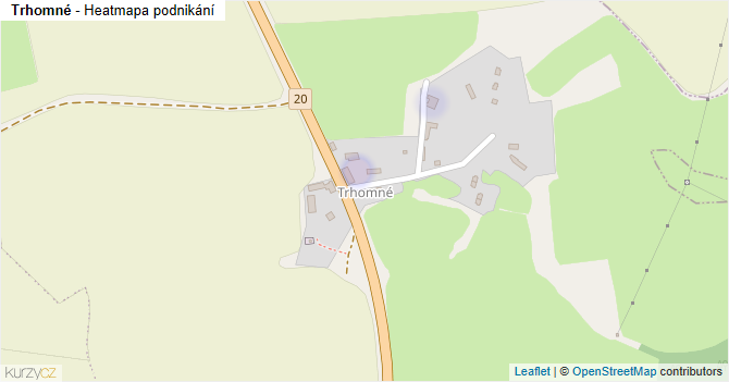 Trhomné - mapa podnikání