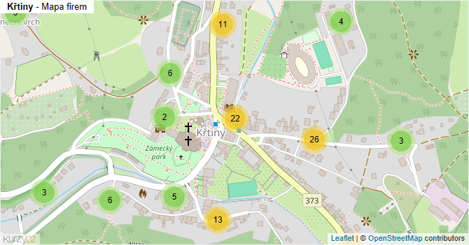 Křtiny - mapa firem