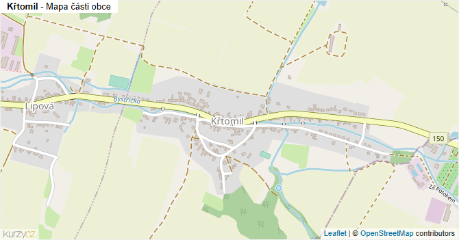 Křtomil - mapa části obce