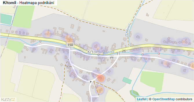 Křtomil - mapa podnikání