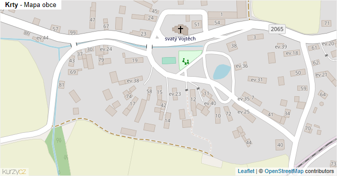 Krty - mapa obce