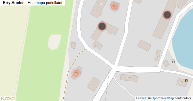 Krty-Hradec - mapa podnikání