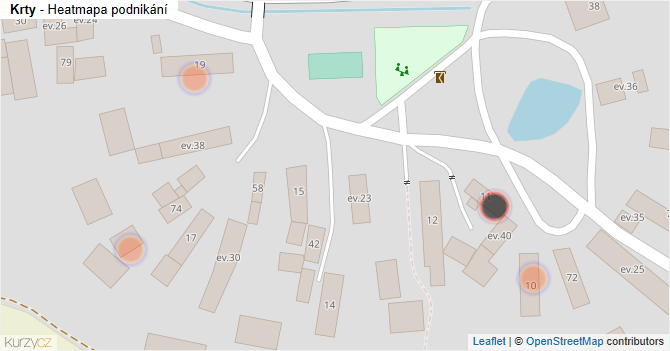 Krty - mapa podnikání