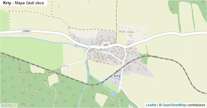 Krty - mapa části obce
