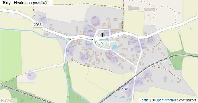 Krty - mapa podnikání