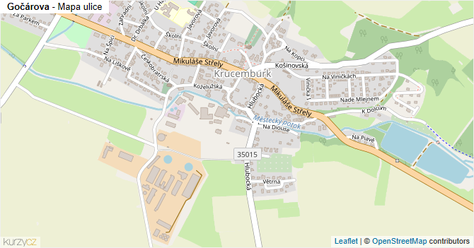 Gočárova - mapa ulice