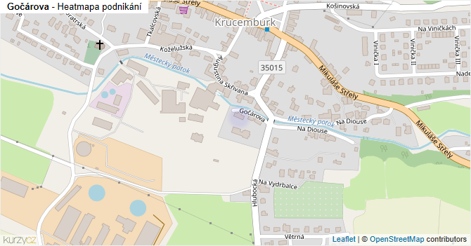 Gočárova - mapa podnikání