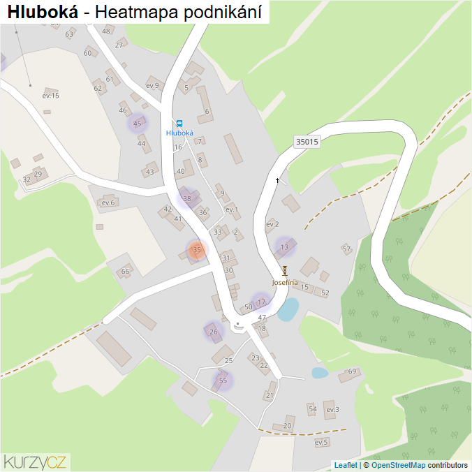 Mapa Hluboká - Firmy v části obce.