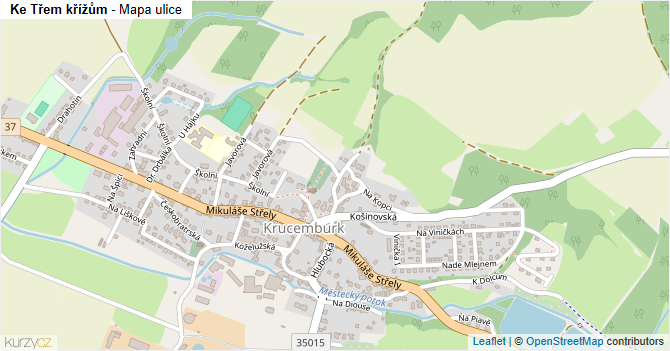 Ke Třem křížům - mapa ulice