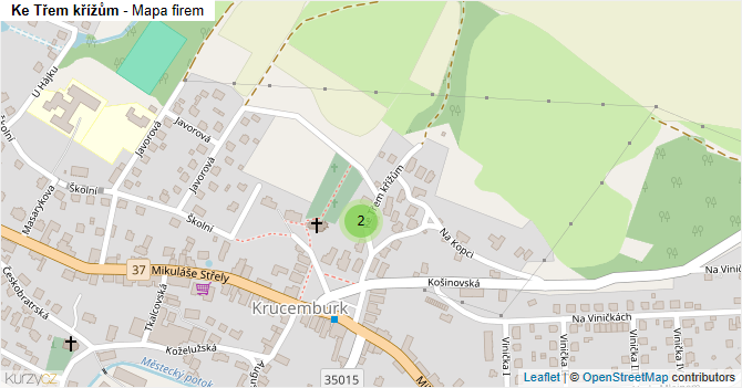 Ke Třem křížům - mapa firem