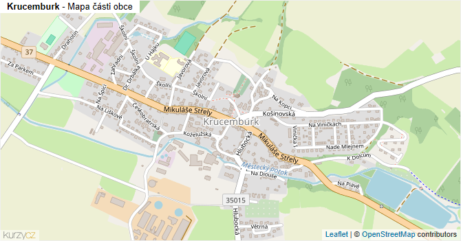Krucemburk - mapa části obce
