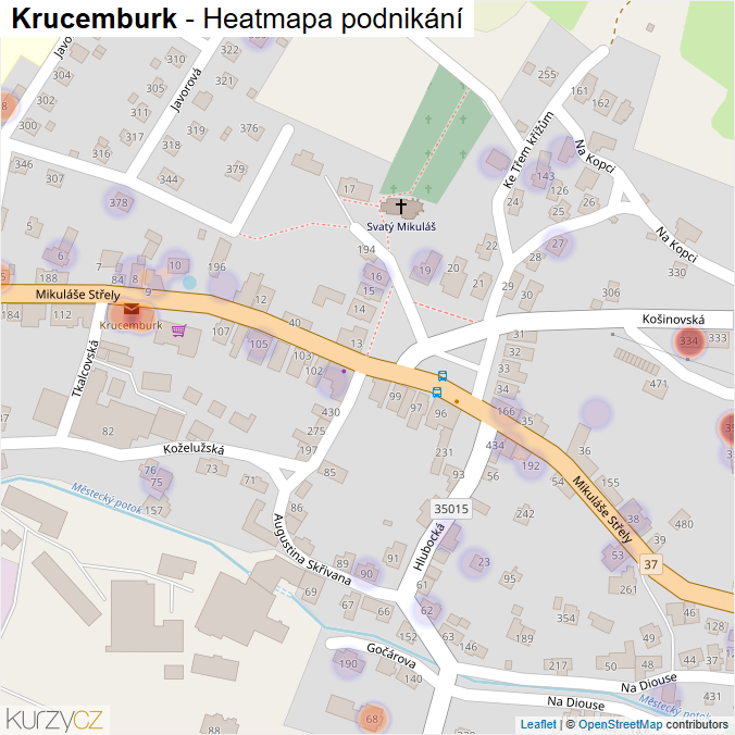 Mapa Krucemburk - Firmy v části obce.