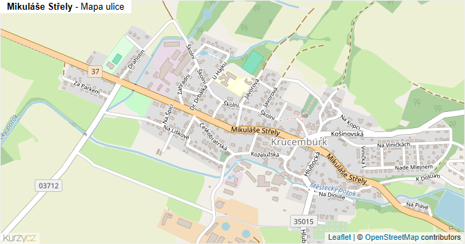 Mikuláše Střely - mapa ulice