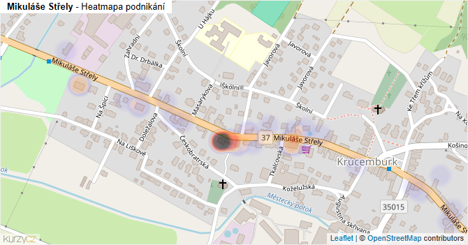 Mikuláše Střely - mapa podnikání