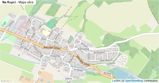 Na Kopci - mapa ulice