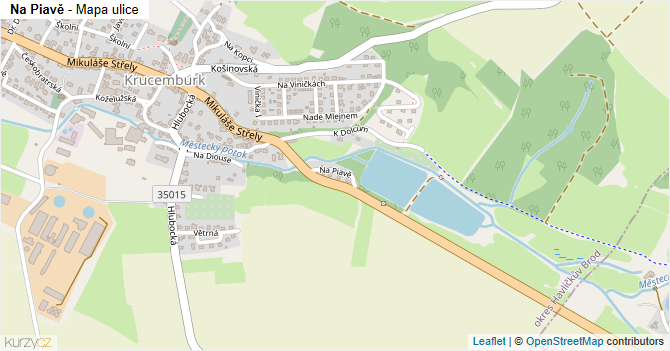 Na Piavě - mapa ulice