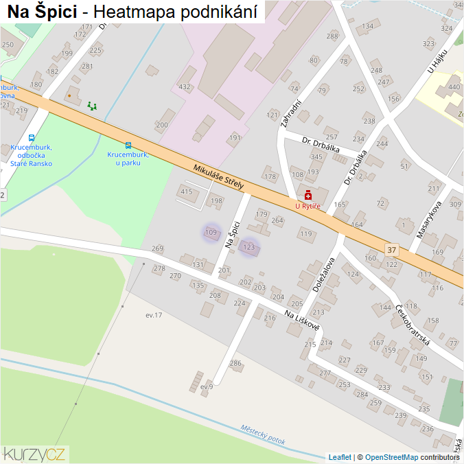 Mapa Na Špici - Firmy v ulici.