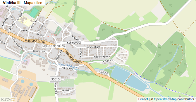 Vinička III - mapa ulice