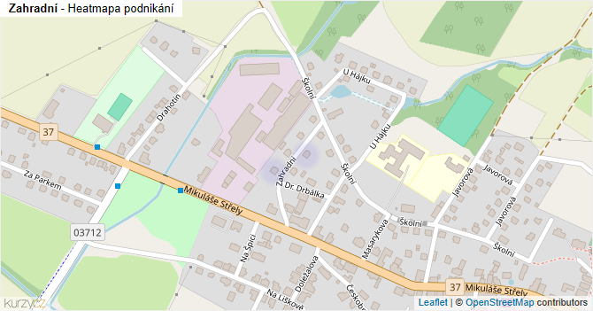 Zahradní - mapa podnikání