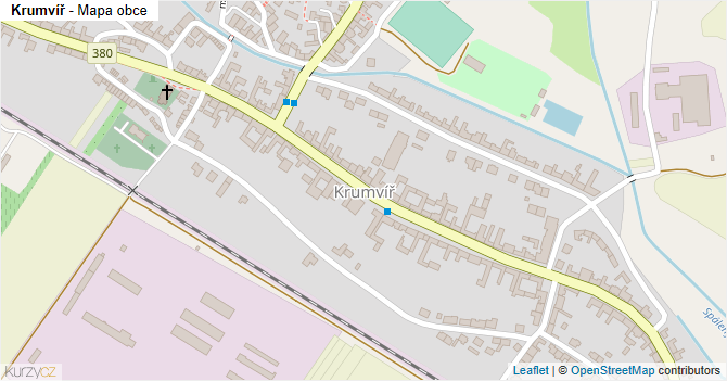 Krumvíř - mapa obce