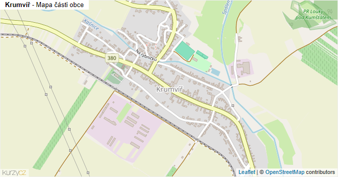 Krumvíř - mapa části obce