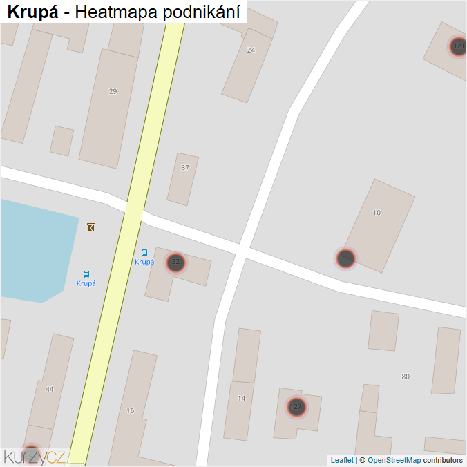 Mapa Krupá - Firmy v obci.