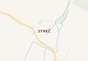 Syneč v obci Krupá - mapa části obce