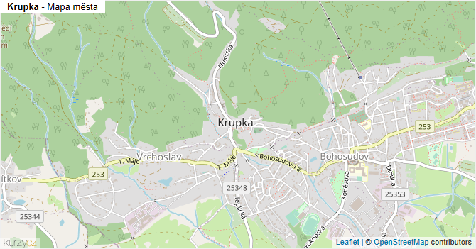 Krupka - mapa města