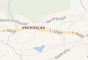 1. máje v obci Krupka - mapa ulice