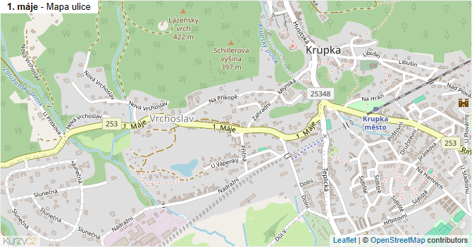1. máje - mapa ulice