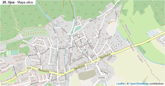 28. října - mapa ulice