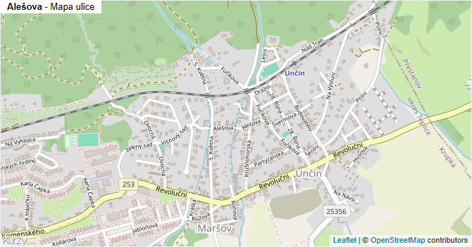 Alešova - mapa ulice