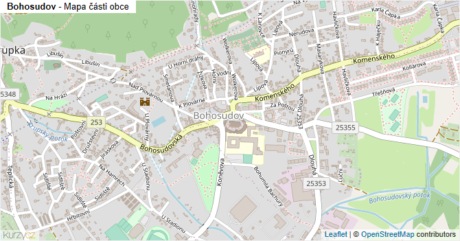 Bohosudov - mapa části obce