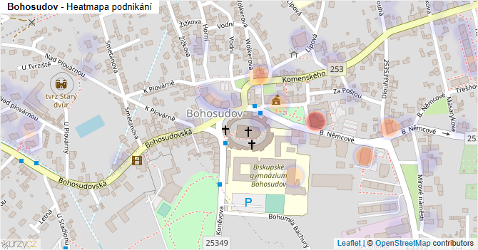 Bohosudov - mapa podnikání