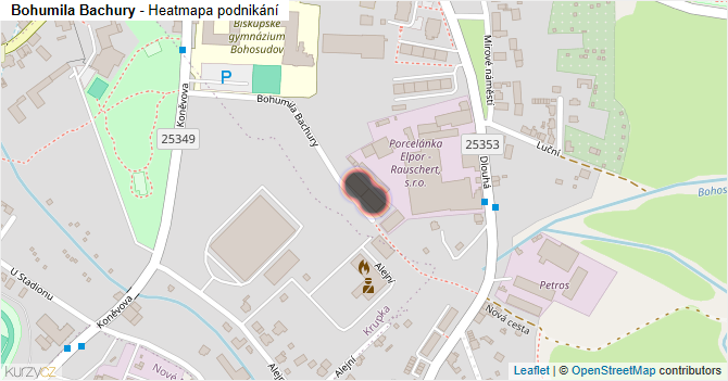 Bohumila Bachury - mapa podnikání