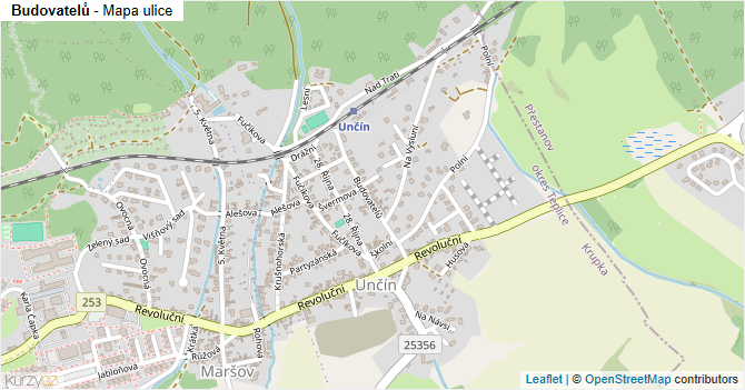 Budovatelů - mapa ulice