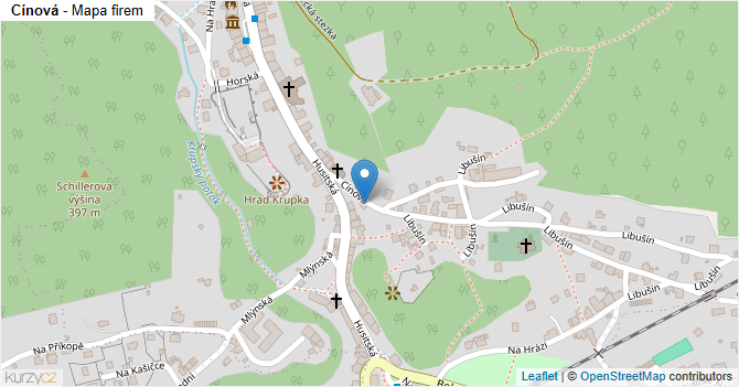 Cínová - mapa firem