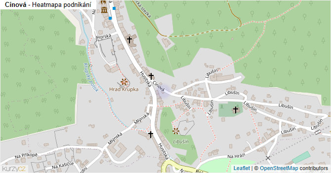 Cínová - mapa podnikání