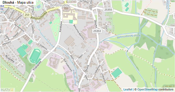 Dlouhá - mapa ulice