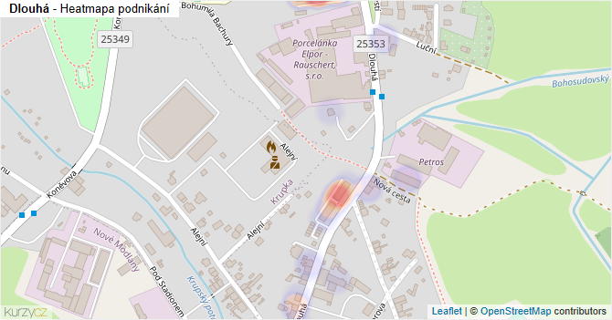 Dlouhá - mapa podnikání