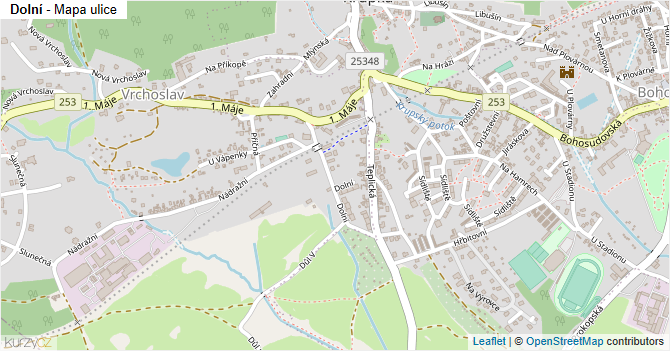 Dolní - mapa ulice