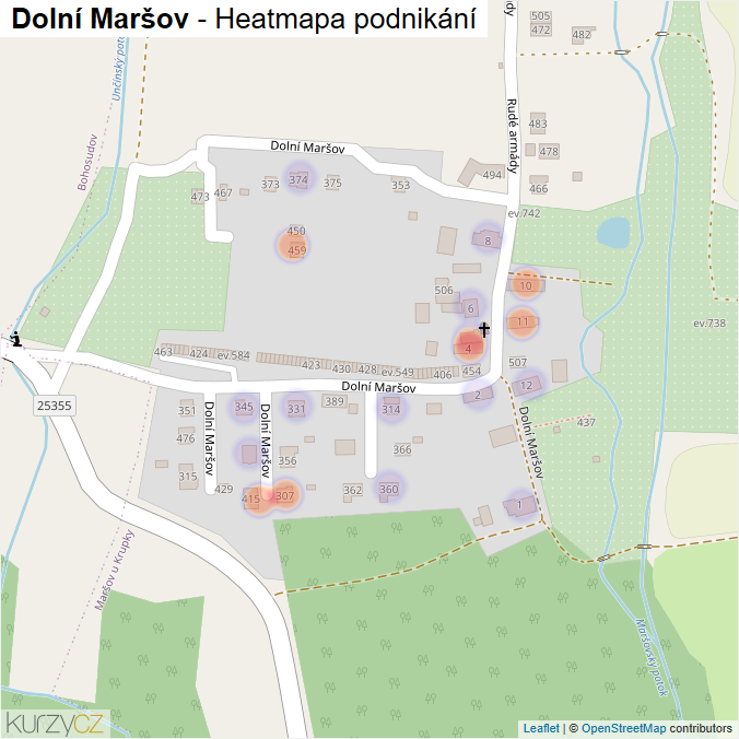 Mapa Dolní Maršov - Firmy v ulici.